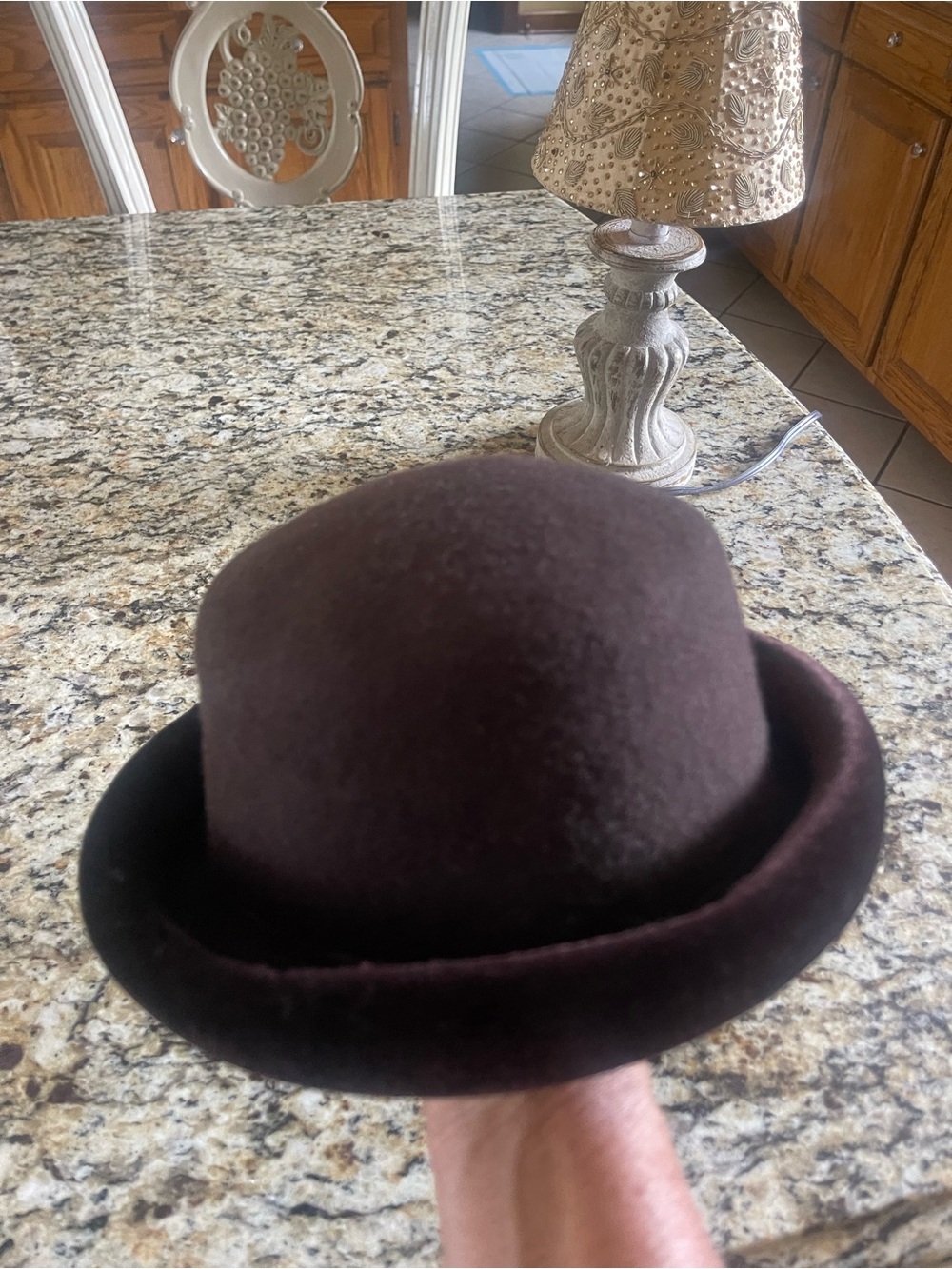 Classic Women's Bowler Hat in Dark Brown Vintage